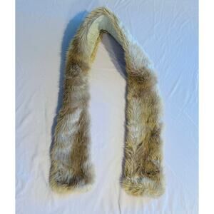 Ann Taylor LOFT Beautiful Glamour Luxurious Warm Faux Fur Crossover Scarf NWT